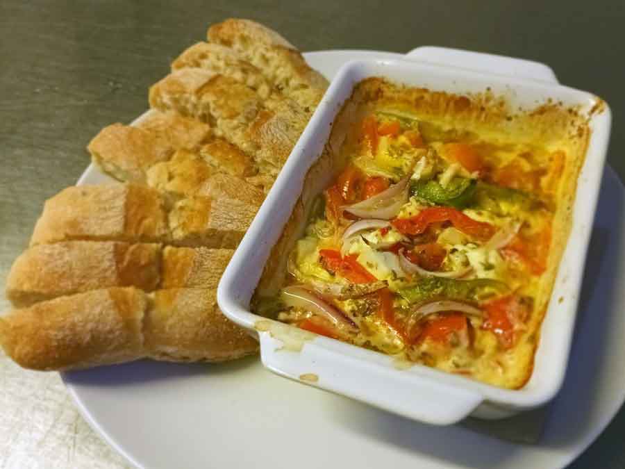 Feta Bougiourdi one of Petros' specials at Petros and the Cross Keys Nafferton